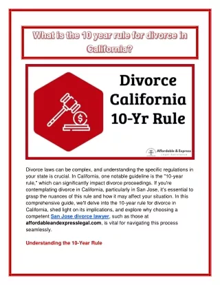 What is the 10 year rule for divorce in California_