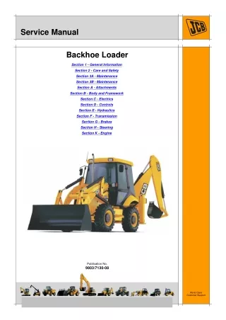 JCB 210S BACKHOE LOADER Service Repair Manual