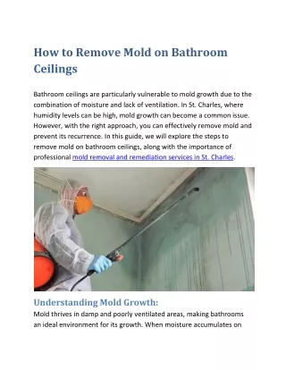 how to remove mold on bathroom ceilings