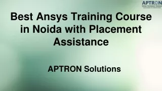 Best Ansys Training Course in Noida with Placement Assistance