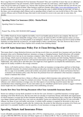 Does A Criminal Record Affect Auto Insurance Prices? 2024