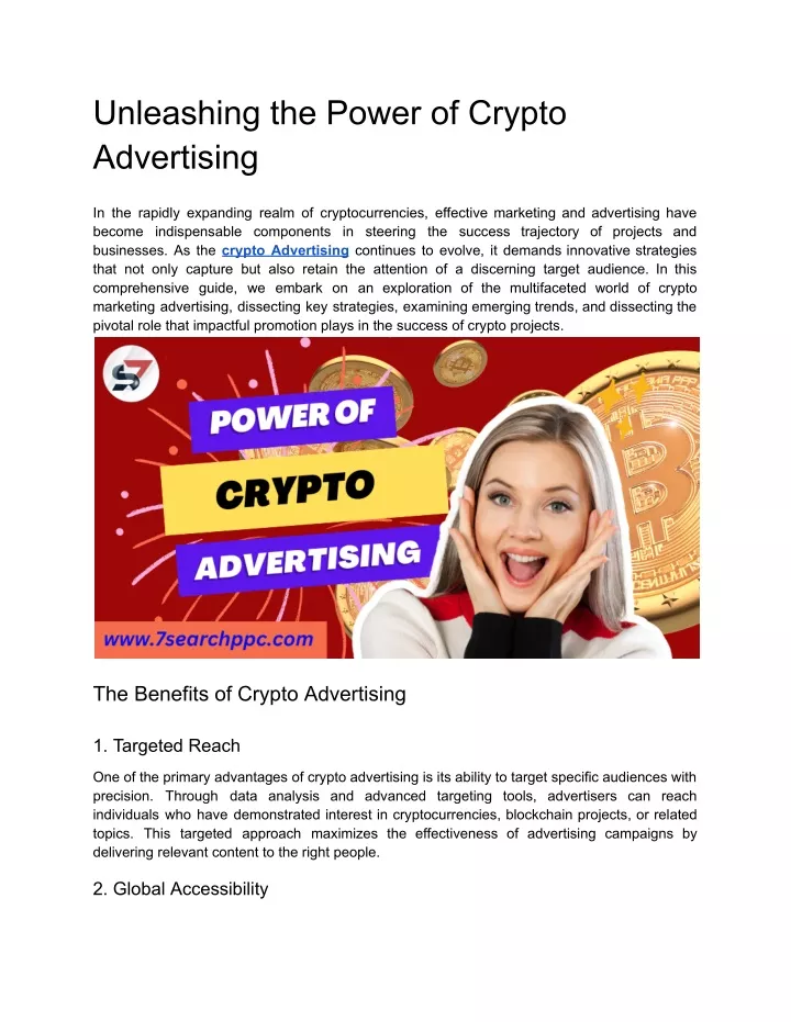 unleashing the power of crypto advertising