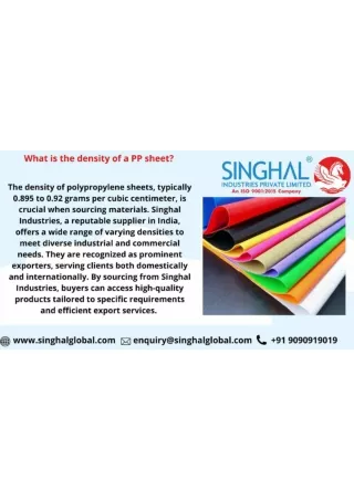 PP Sheet Manufacture in India