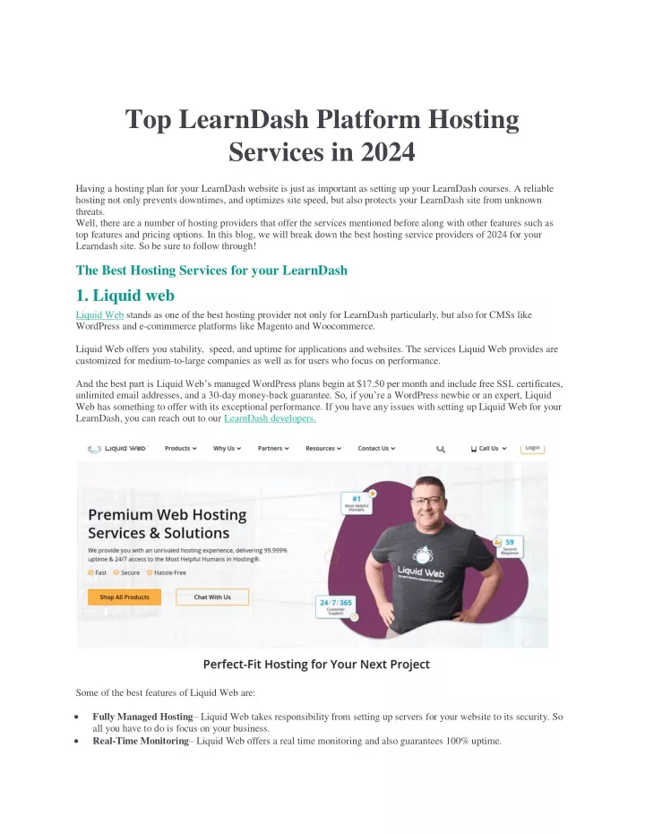 top learndash platform hosting services in 2024