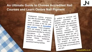 An Ultimate Guide to Choose Accredited Nail Courses and Learn Ombre Nail Pigment