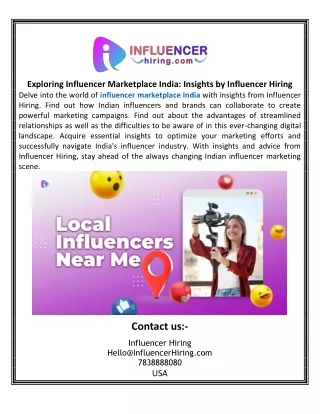 Exploring Influencer Marketplace India Insights by Influencer Hiring