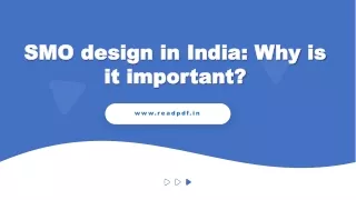 SMO design in India: Why is it important