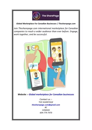 Global Marketplace For Canadian Businesses  Thesharepage.com