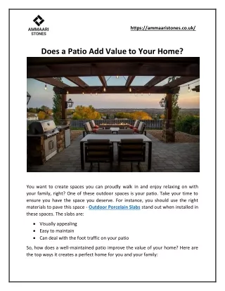 Does a Patio Add Value to Your Home?