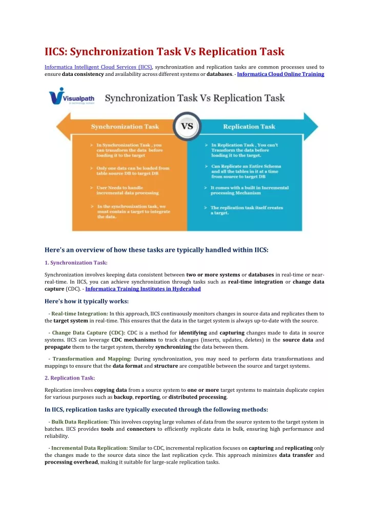iics synchronization task vs replication task