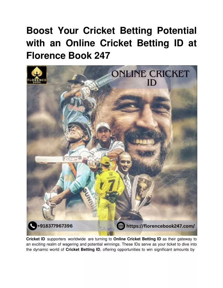 boost your cricket betting potential with an online cricket betting id at florence book 247