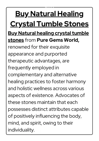 Where to Buy Natural Healing Crystal Tumble Stones?