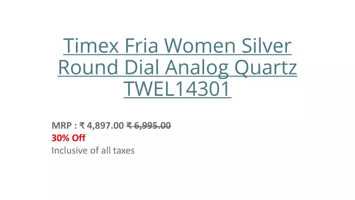timex fria women silver round dial analog quartz twel14301