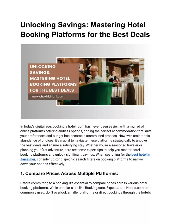 unlocking savings mastering hotel booking