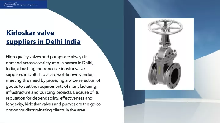 kirloskar valve suppliers in delhi india