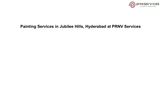Painting Services in Jubilee Hills, Hyderabad at PRNV Services