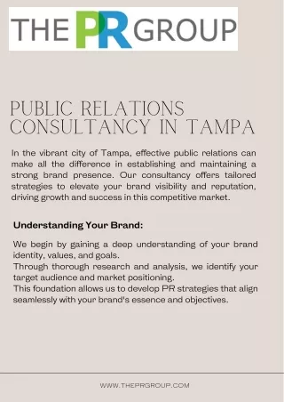 Public Relations Consultancy in Tampa.