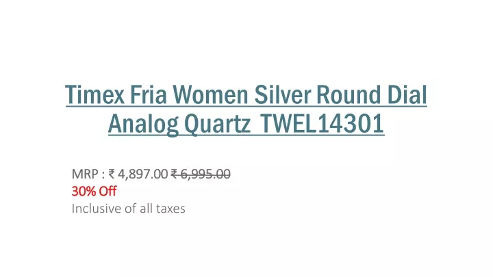 timex fria women silver round dial analog quartz