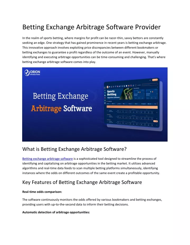 PPT - Betting Exchange Arbitrage Software Provider PowerPoint ...