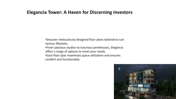 elegancia tower a haven for discerning investors