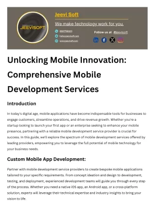 Mobile development, Mobile development service in chennai, Mobile developement
