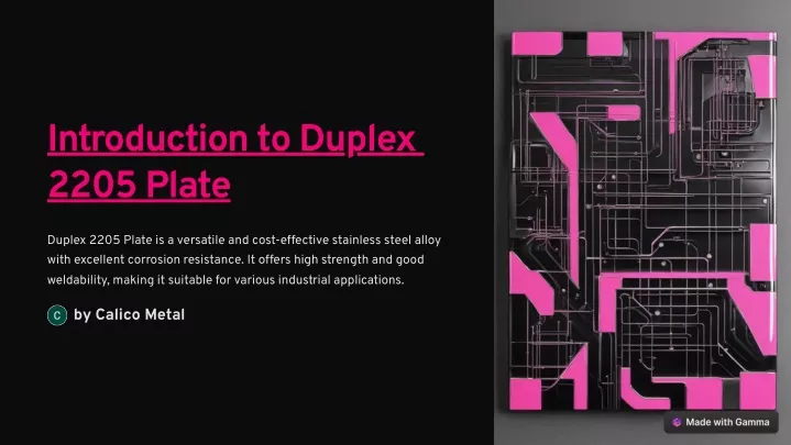 introduction to duplex 2205 plate