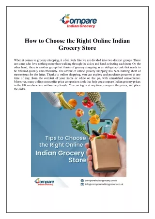 How to Choose the Right Online Indian Grocery Store