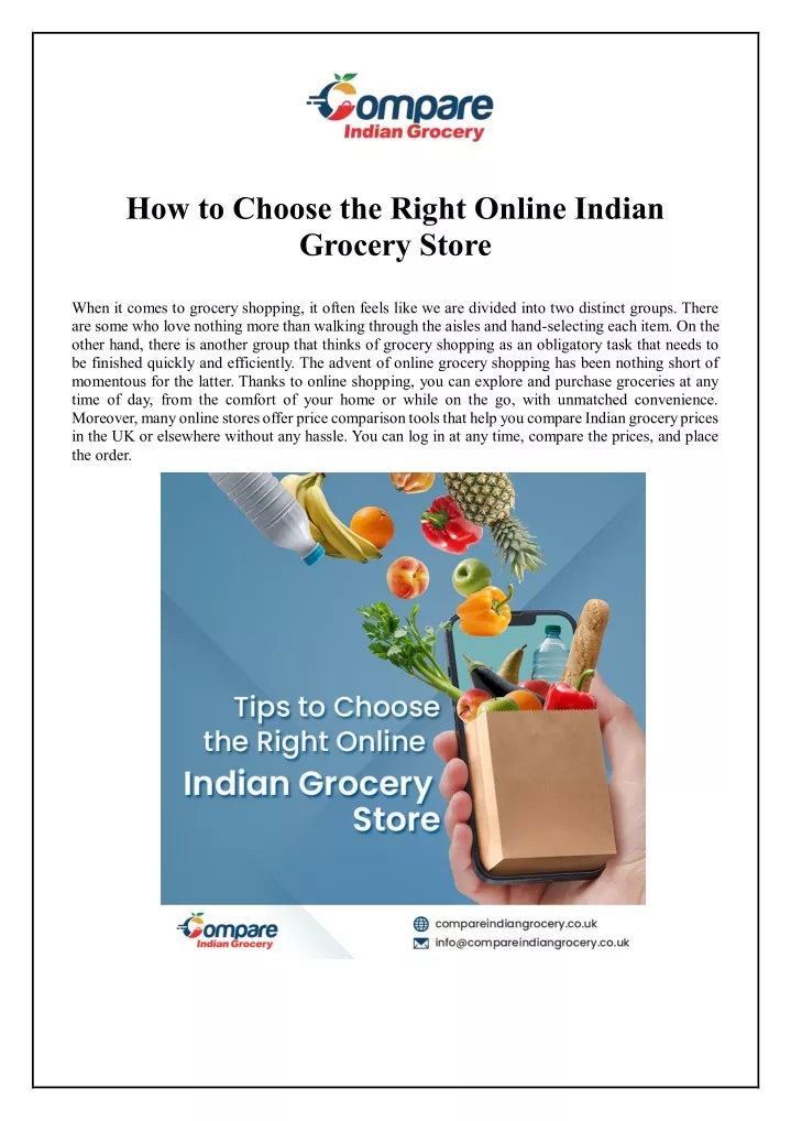 how to choose the right online indian grocery