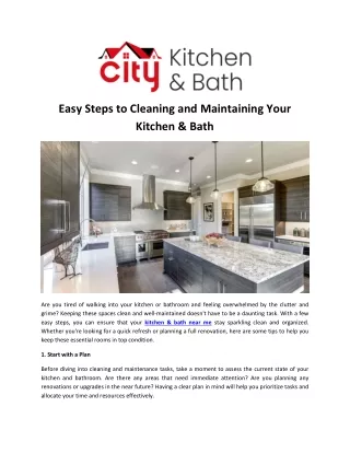 Easy Steps to Cleaning and Maintaining Your Kitchen & Bath