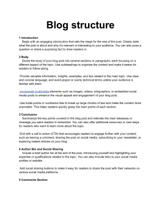 blog structure