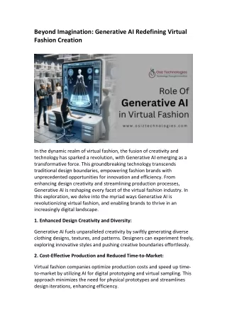 Generative AI in Virtual Fashion