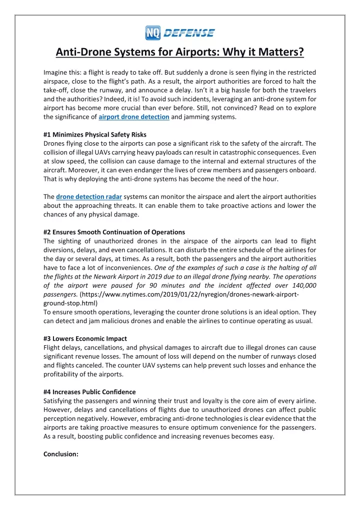 anti drone systems for airports why it matters