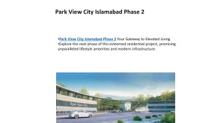Park View City Islamabad Phase 2