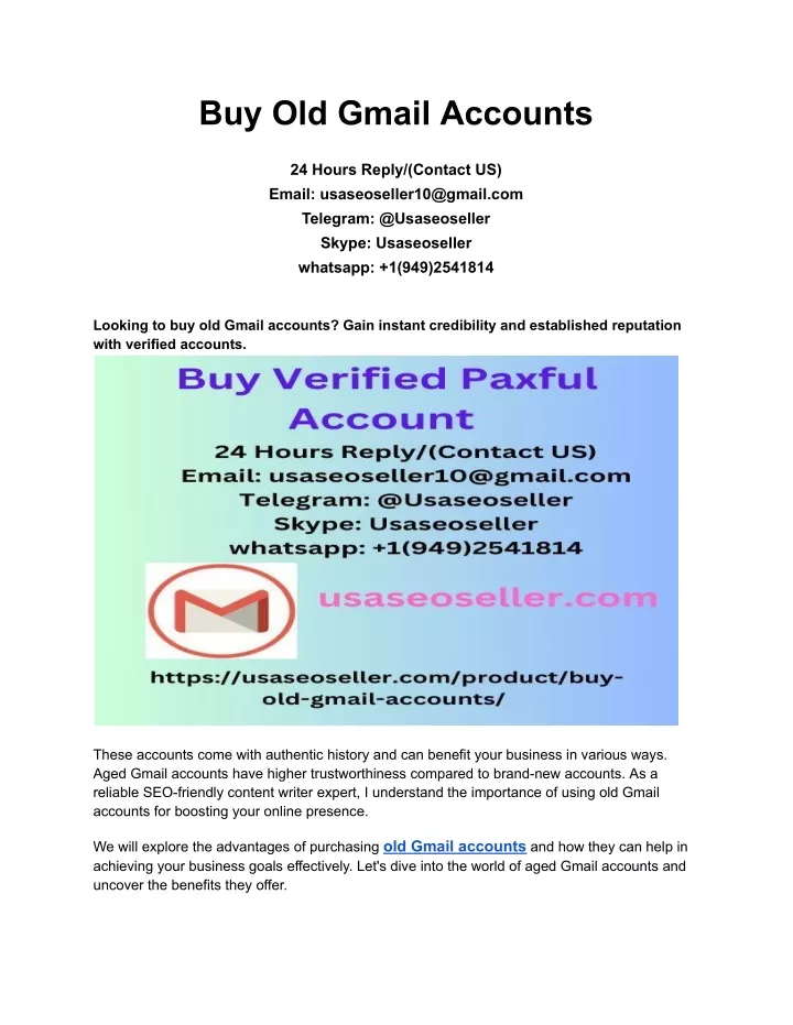 buy old gmail accounts