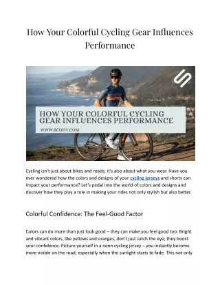 How Your Colorful Cycling Gear Influences Performance