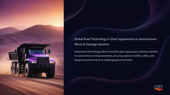 global road technology in dust suppression