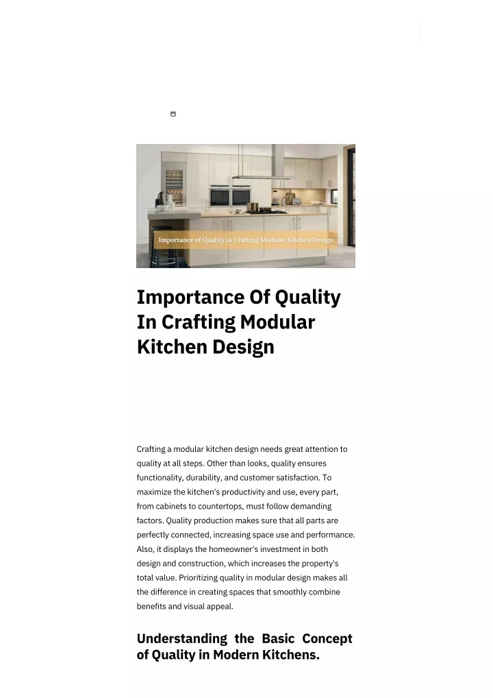 importance of quality in crafting modular kitchen