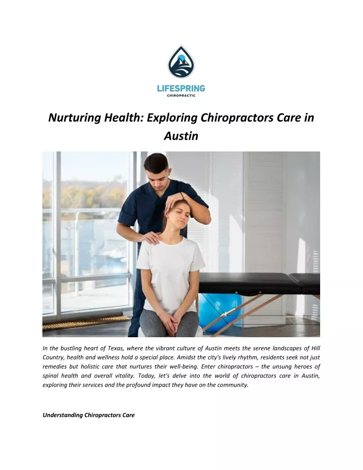 nurturing health exploring chiropractors care