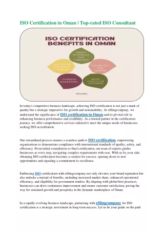 ISO Certification in Oman from top Consultant
