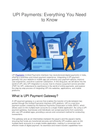 UPI Payments: Everything You Need to Know