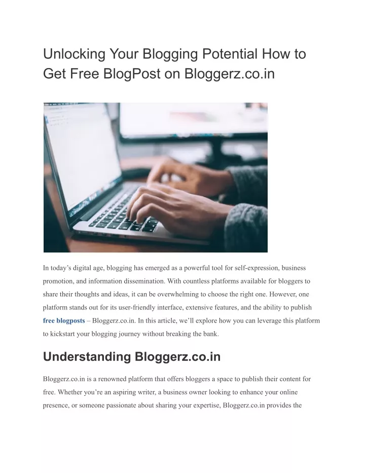 unlocking your blogging potential how to get free