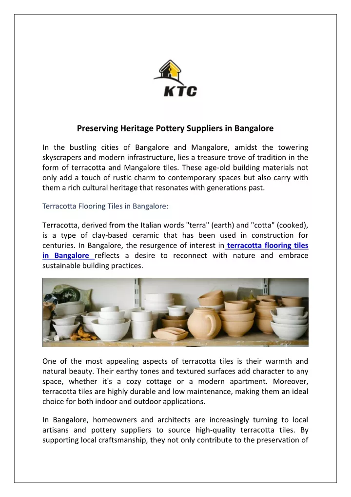 preserving heritage pottery suppliers in bangalore