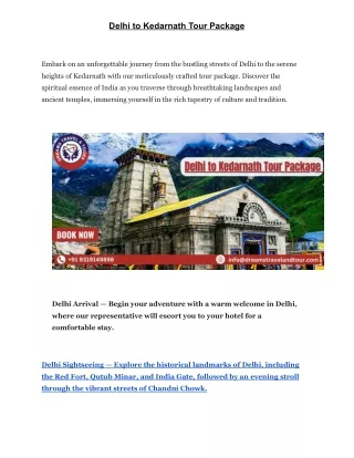 delhi to kedarnath tour package