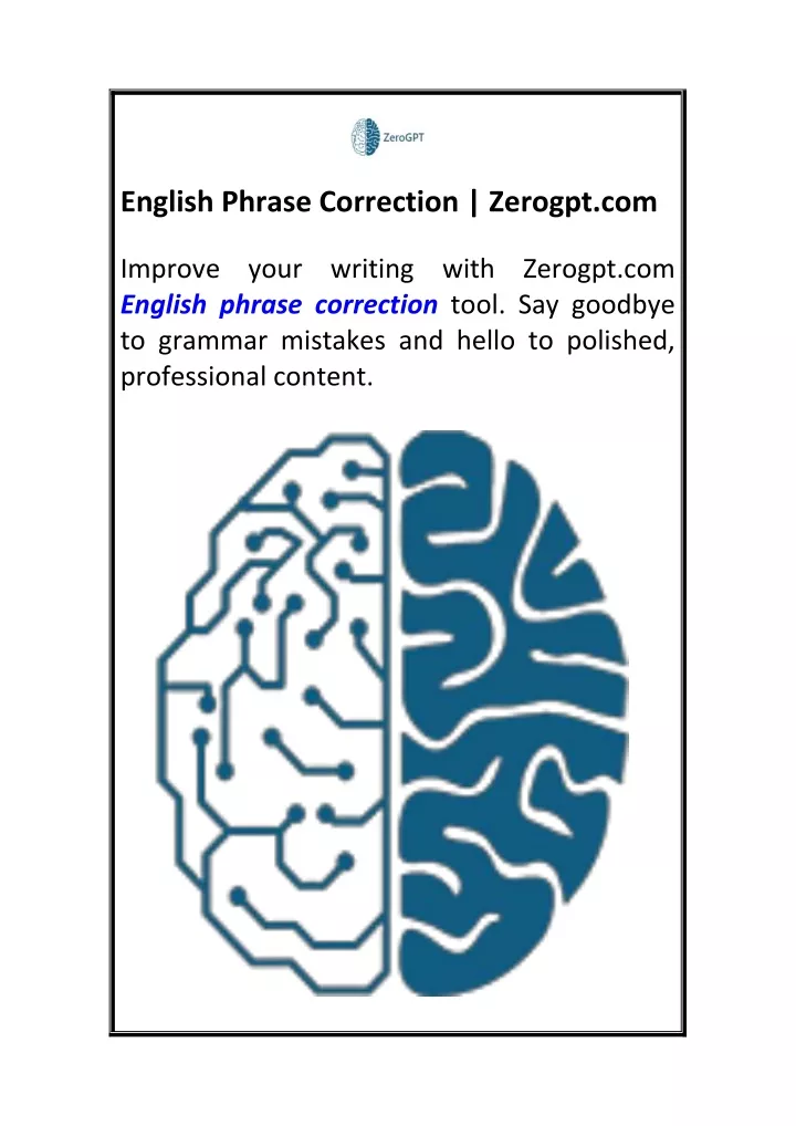 english phrase correction zerogpt com