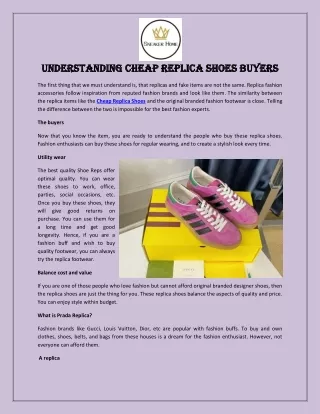 Understanding Cheap Replica Shoes Buyers