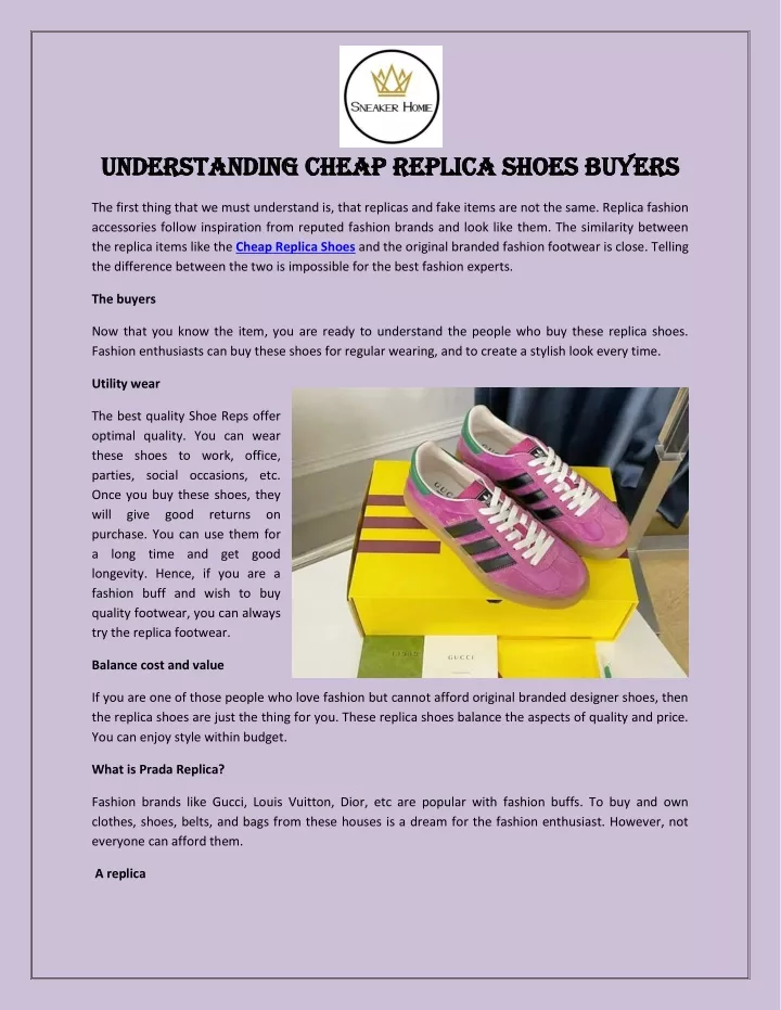 understanding cheap replica shoes buyers