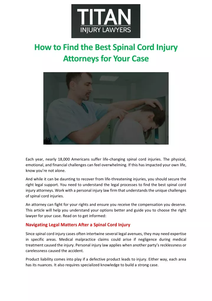 how to find the best spinal cord injury attorneys