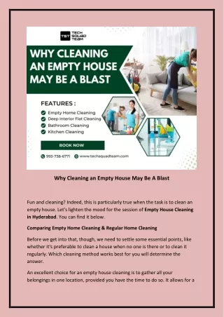Why Cleaning an Empty House May Be A Blast