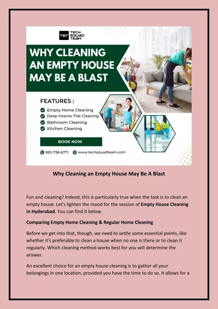 why cleaning an empty house may be a blast