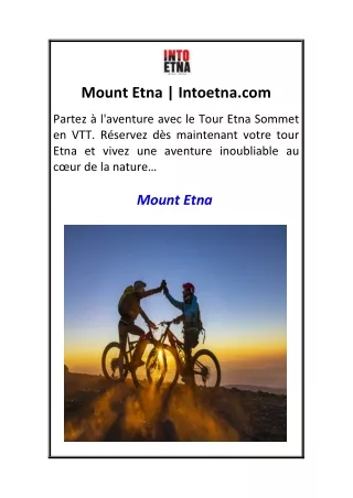 Mount Etna  Intoetna.com